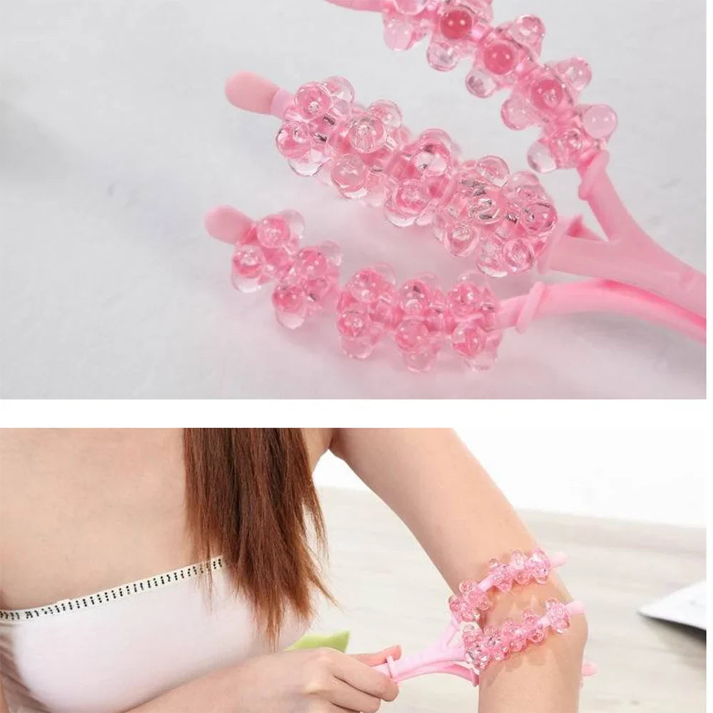 Plastic Handheld Massager Roller Arm Leg Muscle Relaxing Tool Portable Mini Massage Device For Body Health Care Accessories