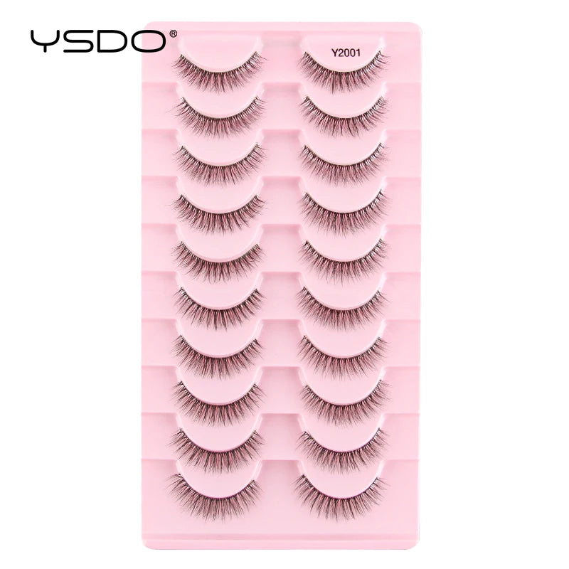 YSDO 3/10 Pairs Fox Eyelashes 3D Mink Natural Soft False Lashes Fluffy Soft eyelashes cat eye Extension Makeup Half Eyelashes