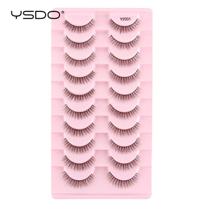 YSDO 3/10 Pairs Fox Eyelashes 3D Mink Natural Soft False Lashes Fluffy Soft eyelashes cat eye Extension Makeup Half Eyelashes