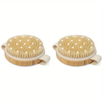 Eco-Friendly Dry Body Brush with Natural Bristles - Exfoliating Body Scrubber for Lymphatic Drainage, Skin Smoothing & Circulati