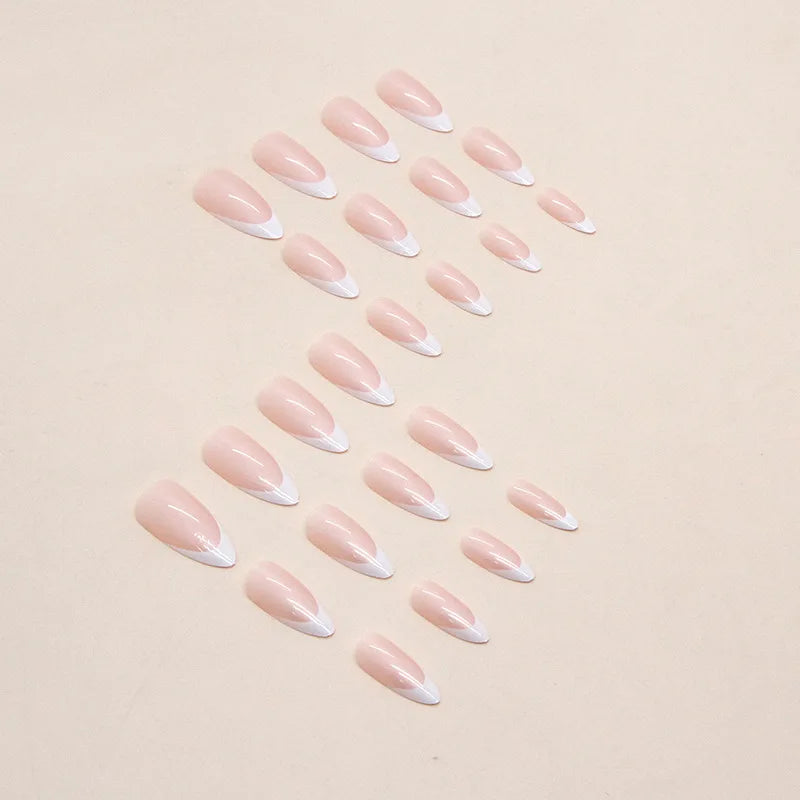 24 PCs Long French Minimalist Nails with 1 Jelly and 1 Nail File