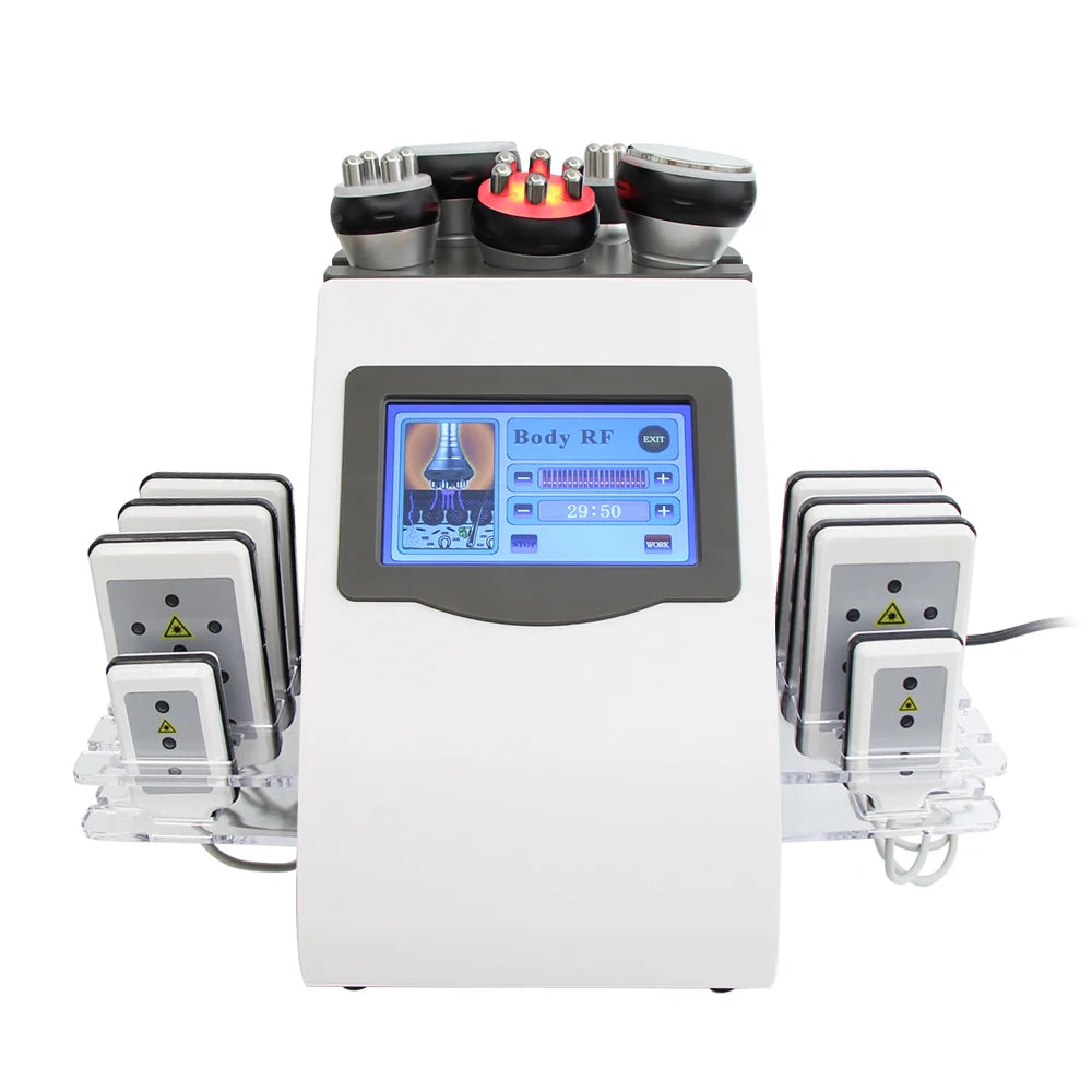 6 In 1 40K Ultrasonic Cavitation Machine Vacuum Body Slimming Massage Weight Loss Skin Tightening Lifting Beauty Device