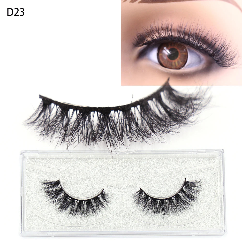 LEHUAMAO 3D Mink Eyelash Fluffy Cross Thick Natural Fake Eyelashes Lashes Dramatic Makeup Eye Lashes Handmade False Eyelash