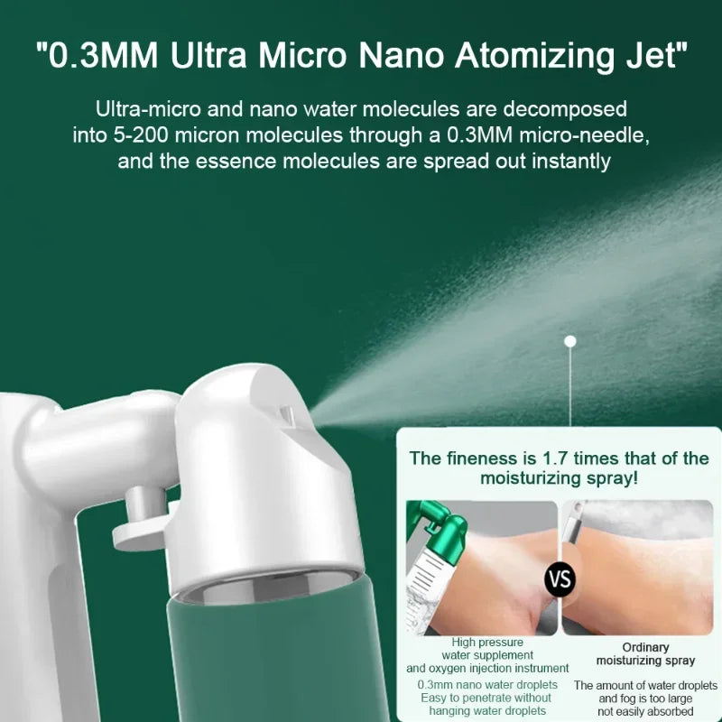 New 80ml Oxygen Injection Instrument Water Replenishing Spray Household Hand-held Face Cold Spray Humidifier Beauty Health