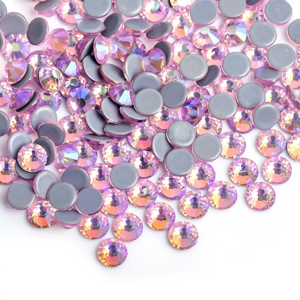 SS16 SS20 Glitter стразы Crystal Hotfix Rhinestones 1440pcs/pack Crystal AB Hot Fix Rhinestone for Apparel Wedding Dress E7021