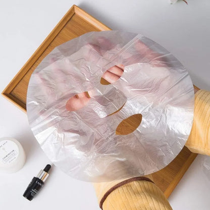 500/100pcs Disposable Plastic Film Full Face Cleaner Mask Neck Stickers Paper Transparent Masks Wrap Facial Beauty Makeup Tools