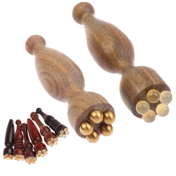 Lotus Seedpod Shape Massager Facial Physiotherapy Tool Green Sandalwood Face Massage Tools Gua Sha Face Skin Care Massage Sticks