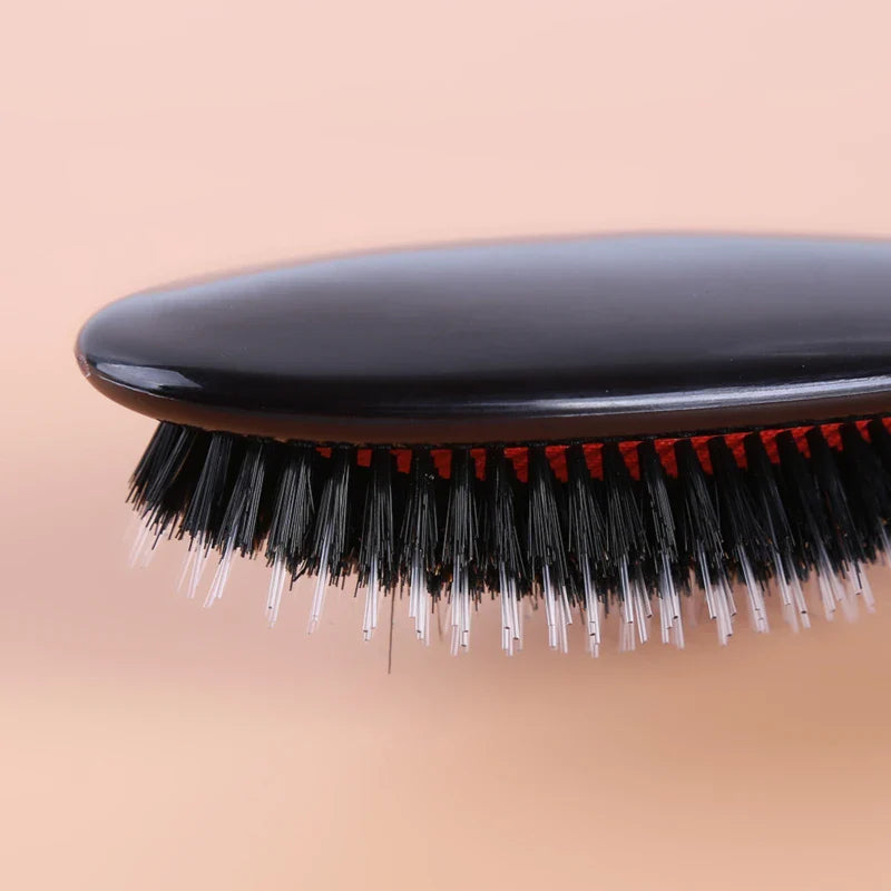 1PC Oval Boar Bristle & Nylon Hair Comb Mini Anti-static Hair Scalp Massage Comb Hairbrush Salon Hair Brush Styling Tools