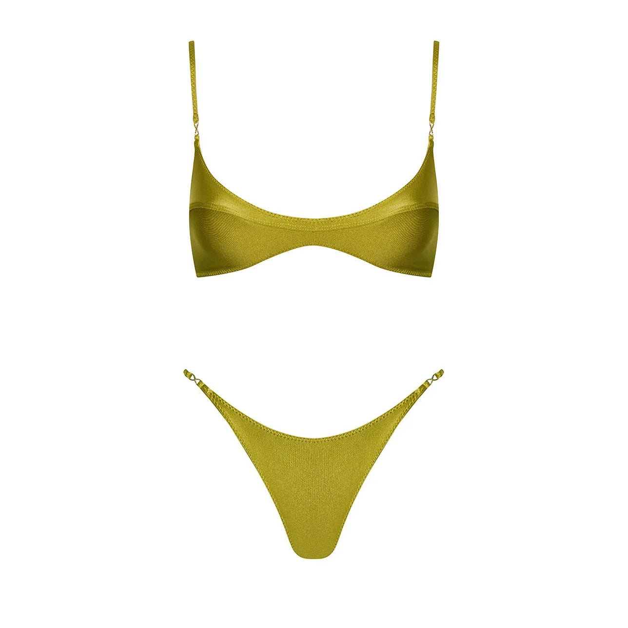 2Pcs Deep V Swimsuit With Long Skirt Women Sexy Swimwear Female Bikini Cut Out Biquini Swim Suit Shiny Button Bodysuit Beachwear