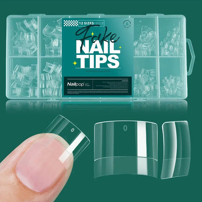 Nailpop 600PCS Soft Gel X Nail Tips Full Cover Coffin Stiletto Fake Nails Extra Short Almond Square Soak Off Gel False Nail Tips