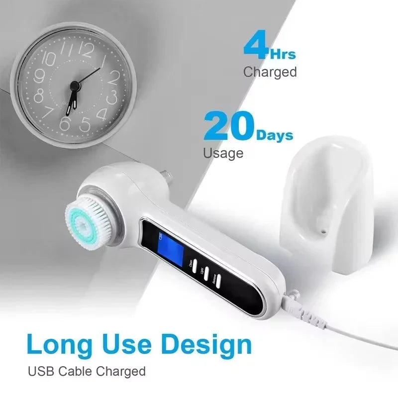 5 in 1 Electric Facial Cleansing Brush Blackhead Remover Vacuum With Rechargeable Face Spin Brush Facial Pore Deep Cleansing