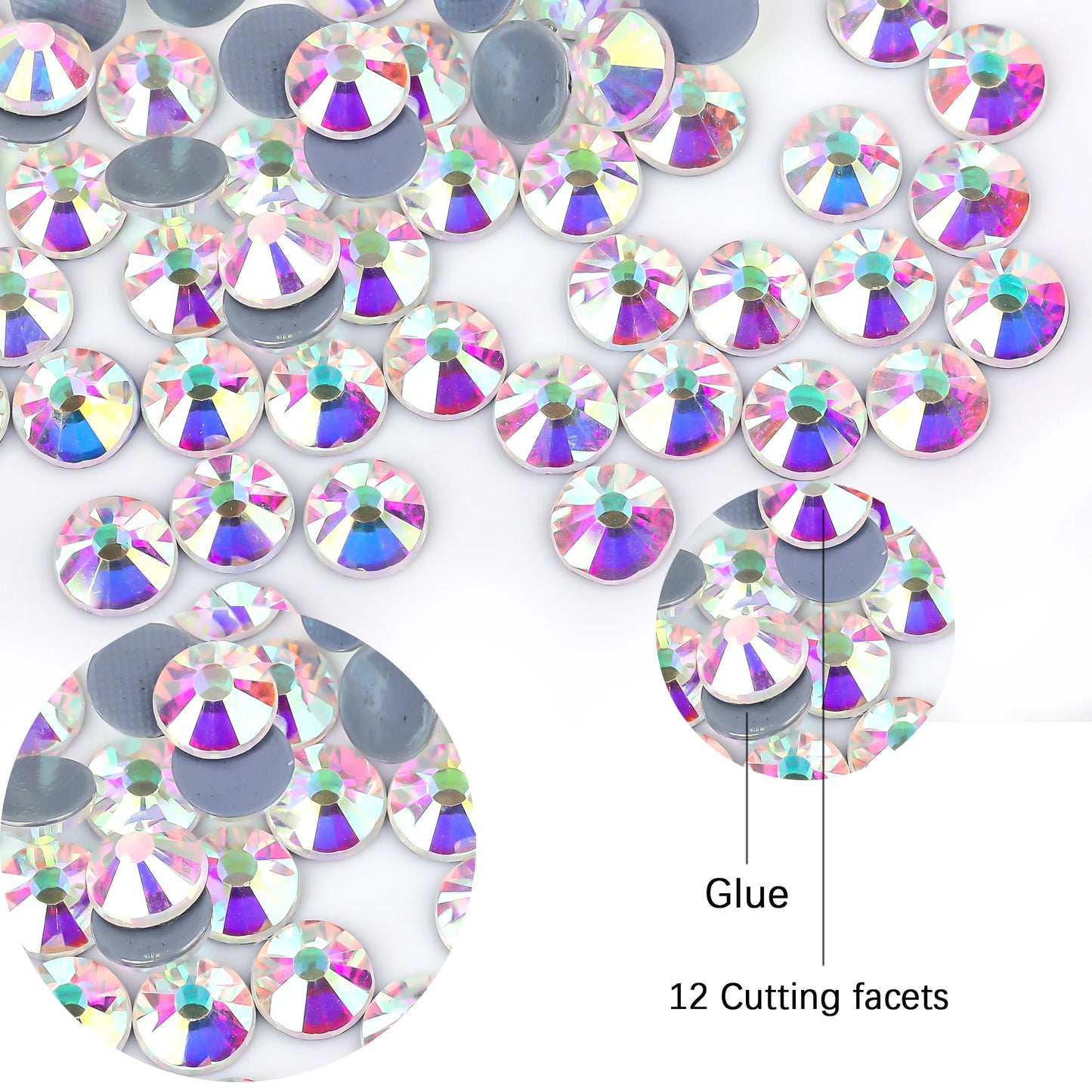 SS3-SS50 Big Bag Glitter Non hotfix FlatBack Wholesale Top Quality Better DMC Crystal AB Glass Strass Iron On Hotfix Rhinestones