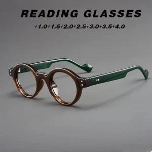 High-end new retro old-fashioned glasses round frame reading glasses anti-blue light Japanese smart zoom for both long and near