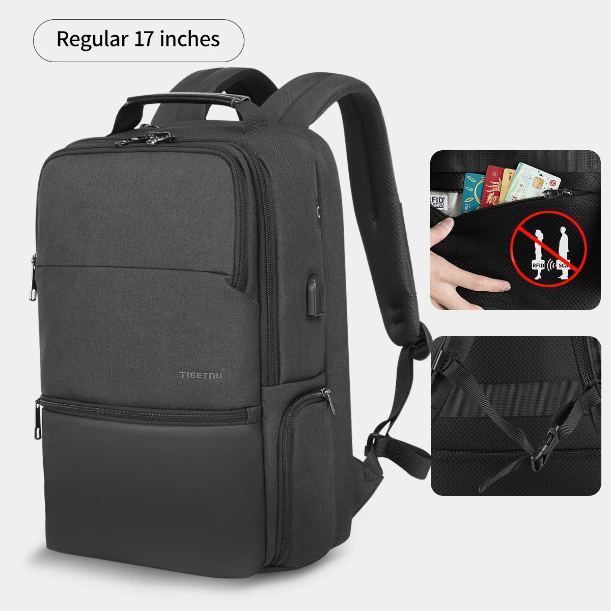 New Tigernu Women Laptop Backpack Fit 15.6-19 inch Expandable backpack Travel Women Female Backpack Anti thief Mochila With RFID