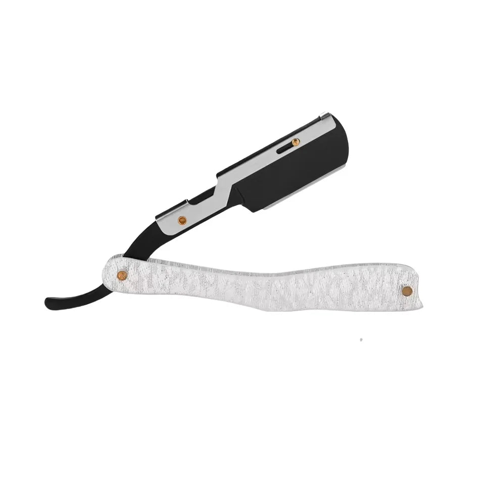 Men's Beard Straight Razor, Foldable Hair Blade for Precise Shaving & Facial Contouring, Barber Grooming Tool for Styling