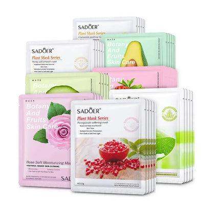6pcs Natural Plant Face Mask Beauty Skincare Facial Masks Moisturizing Firming Hydrating Sheet Mask Skin Care Korean Cosmetics