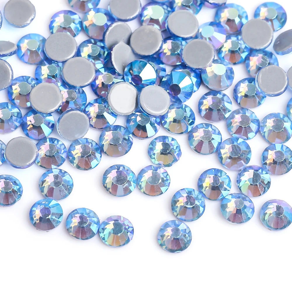 SS16 SS20 Glitter стразы Crystal Hotfix Rhinestones 1440pcs/pack Crystal AB Hot Fix Rhinestone for Apparel Wedding Dress E7021