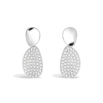 R&P  Silver Irregular Elliptical Geometry Ring Earrings Bracelet Necklace Women Classic Luxury Fashion Party Feast Jewelry