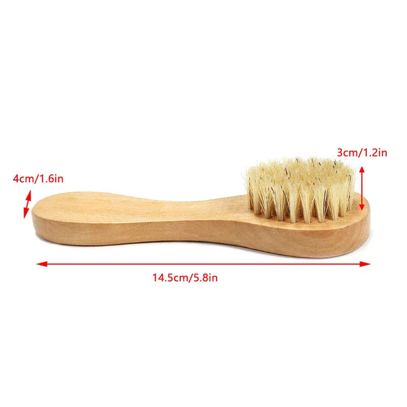 1pc Natural Face Brush Bristles Exfoliating Face Brushes Wooden Woman Man Skin Care Dry Body Brush Massager Scrubber Tools