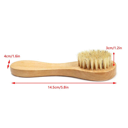 1pc Natural Face Brush Bristles Exfoliating Face Brushes Wooden Woman Man Skin Care Dry Body Brush Massager Scrubber Tools