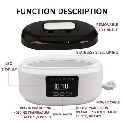 2L Paraffin Wax Machine Paraffin Bath Kit Wax Melts for Feet and Hand Paraffin Wax Warmer Foot Mask Moisturizing Socks