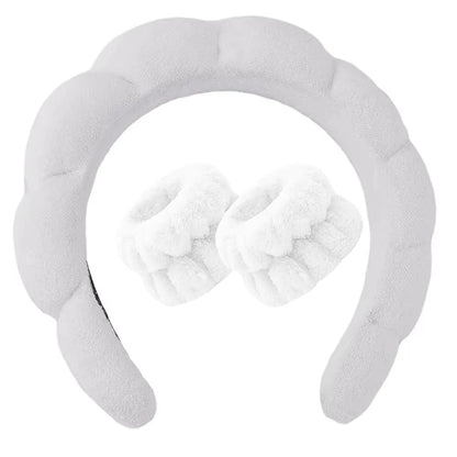Makeup Headband Set Face Washing Headbands Wristband Tools 3pcs For Women Spa Washing Face Skin Care Hair Bands Tool Accessories
