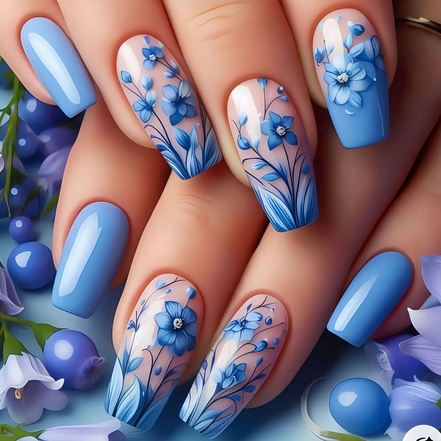 24Pc Colorful Sunflower Pattern Design Fake Nails Detachable Long Ballet Press on False Nails Fashion Nails Art Tips for Spring.