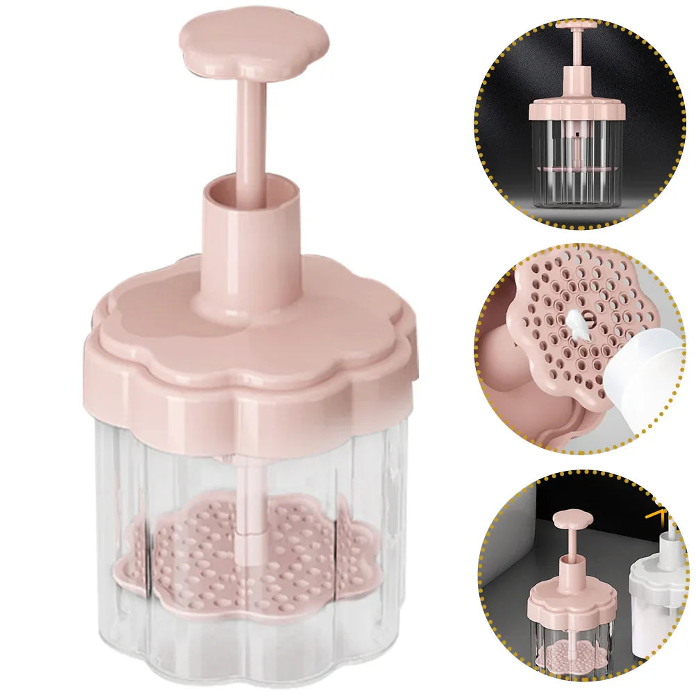 Pink Auto Rebound Foaming Bottle Face Wash Bubble Maker Portable Cleansing Gel Tool Skincare Supply Facial Brush