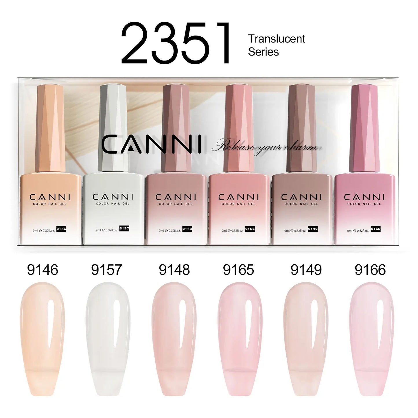 CANNI Nail Gel Polish Set HEMA TPO FREE Jelly Nude Color Rubber Base UV Construction Gel Semi Permanent Soak off UV LED Gel Nail
