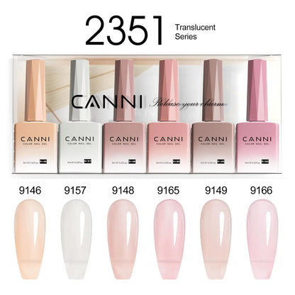 CANNI Nail Gel Polish Set HEMA TPO FREE Jelly Nude Color Rubber Base UV Construction Gel Semi Permanent Soak off UV LED Gel Nail