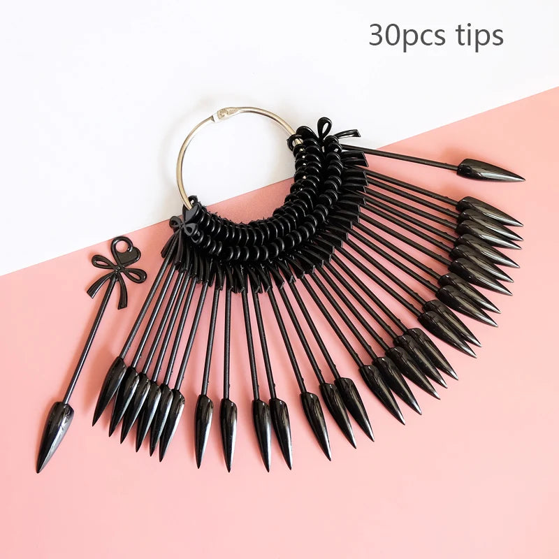 Nail Display Sticks Nail Swatch False Nail Tips Nail Gel Polish Practice Clear Natural Colors Display Board for Nail Art Tools