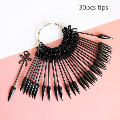 Nail Display Sticks Nail Swatch False Nail Tips Nail Gel Polish Practice Clear Natural Colors Display Board for Nail Art Tools