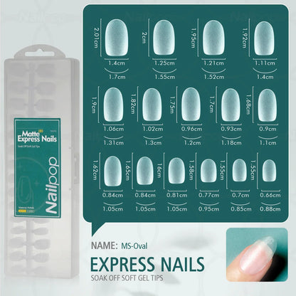 NAILPOP 240pcs Matte Fake Nails NO Polishing Press on False Nails Medium Short Design High Matt Soft Gel Nail Tips for Extension