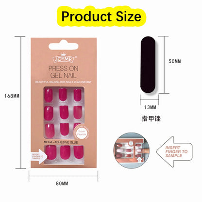 20Styles Solid Color Square Head False Nail Tip Wearable Fake Nails Artificial Nail Tips Full Cover Press On Nails Manicure Tool
