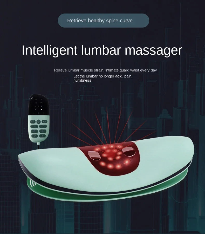 Curved Lumbar Spine Massager Intelligent Electric Hot Compress Soothing Lumbar Massage Instrument