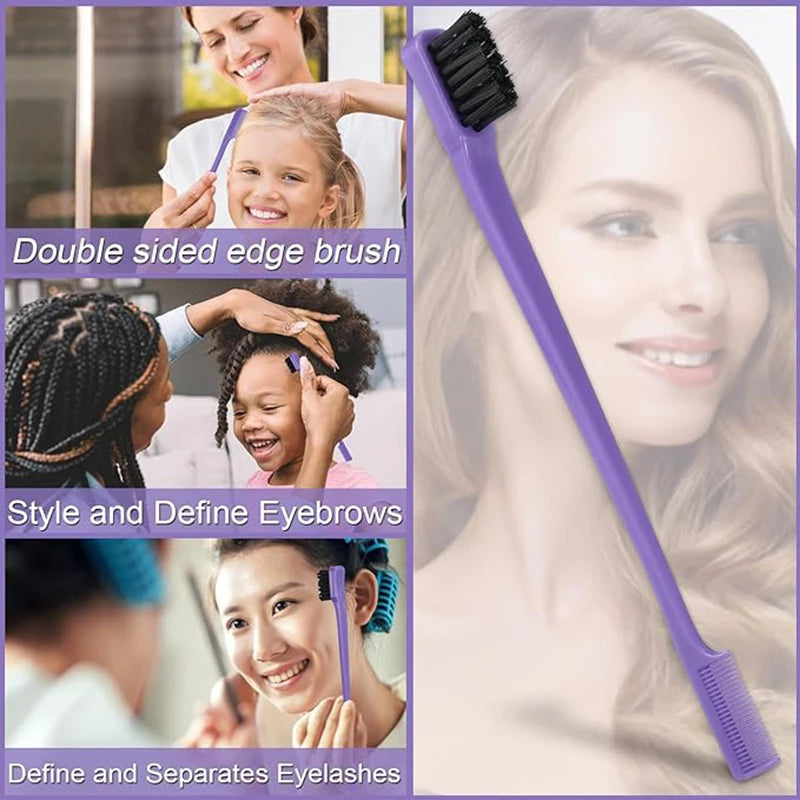 5/6 Pcs Comb Set Detangling Hair Brush Curly Hair Curved Rat Tail Comb Set Edge Hair Brush Curly Hair Brush Hair Salon Tools