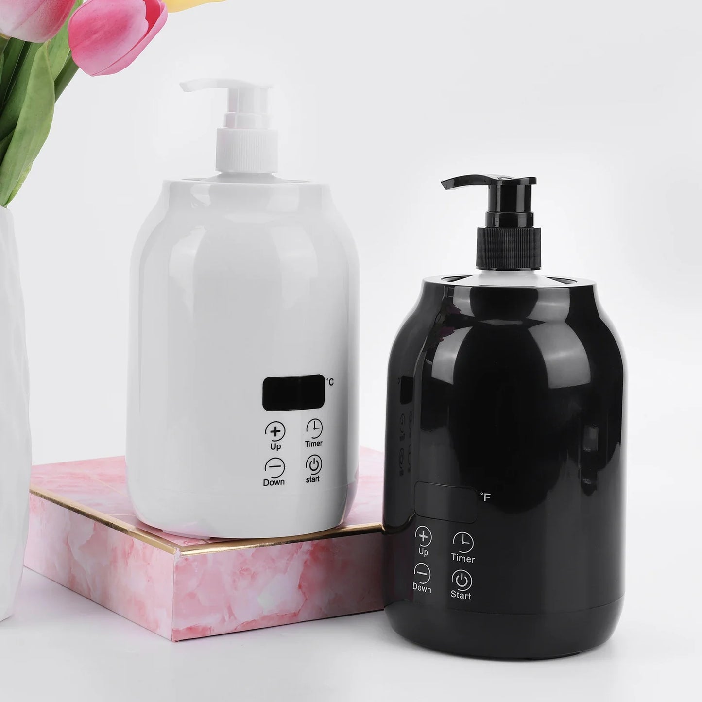 Massage Oil Warmer Digital Lotion Cream Heater 2 Heat Modes Lotion Warmer Fast Heat Lotion Warmer LED Display with Timer