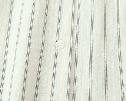 2025 autumn new women's casual fashion temperament loose versatile striped tie lapel long-sleeved shirt top