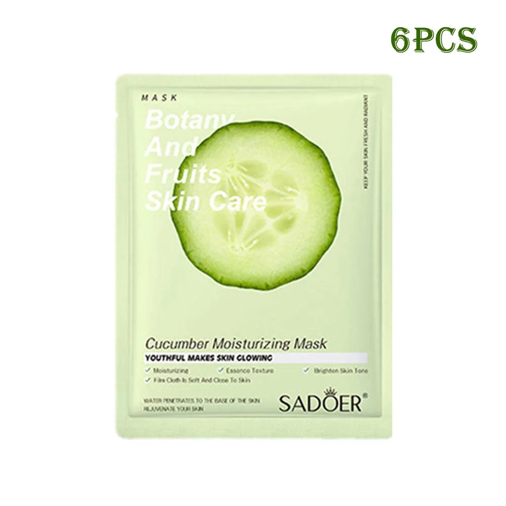 6pcs Natural Plant Face Mask Beauty Skincare Facial Masks Moisturizing Firming Hydrating Sheet Mask Skin Care Korean Cosmetics