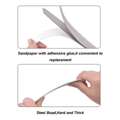 100 Pcs/Lot Replacement Nail Files 80/100/180/240 Grit Half Moon Grey Sandpaper Pads With Metal Handle Removable Durable Files
