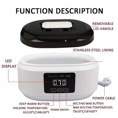 2L Paraffin Wax Machine Paraffin Bath Kit Wax Melts for Feet and Hand Paraffin Wax Warmer Foot Mask Moisturizing Socks