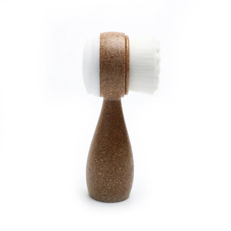 1Pc Coconut Shred Handle Facial Brush Double Sided Facial Cleanser Blackhead Removing Pore Cleaner Exfoliating Facial Brush