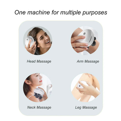 Infrared Smart Scalp Massager Wireless 4 Kneading Massage Heads Body Massager for Hair Growth Stress Kneading Vibration Roller