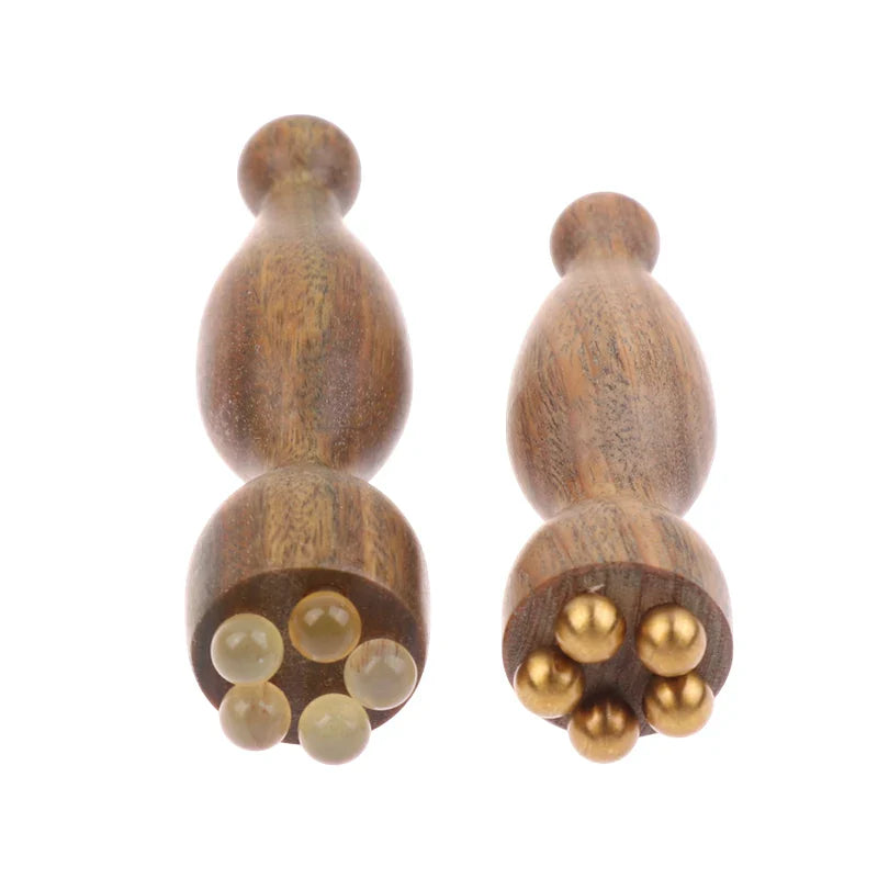 Lotus Seedpod Shape Massager Facial Physiotherapy Tool Green Sandalwood Face Massage Tools Gua Sha Face Skin Care Massage Sticks