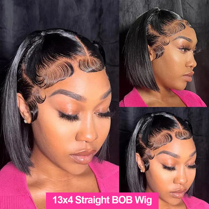 CEXXY Pre Plucked Short Bob Wig Bone Straight 13x4 13x6 Hd Lace Frontal Wig Pre Cut No Glue 7x5 Glueless Wig Ready Wear to Go