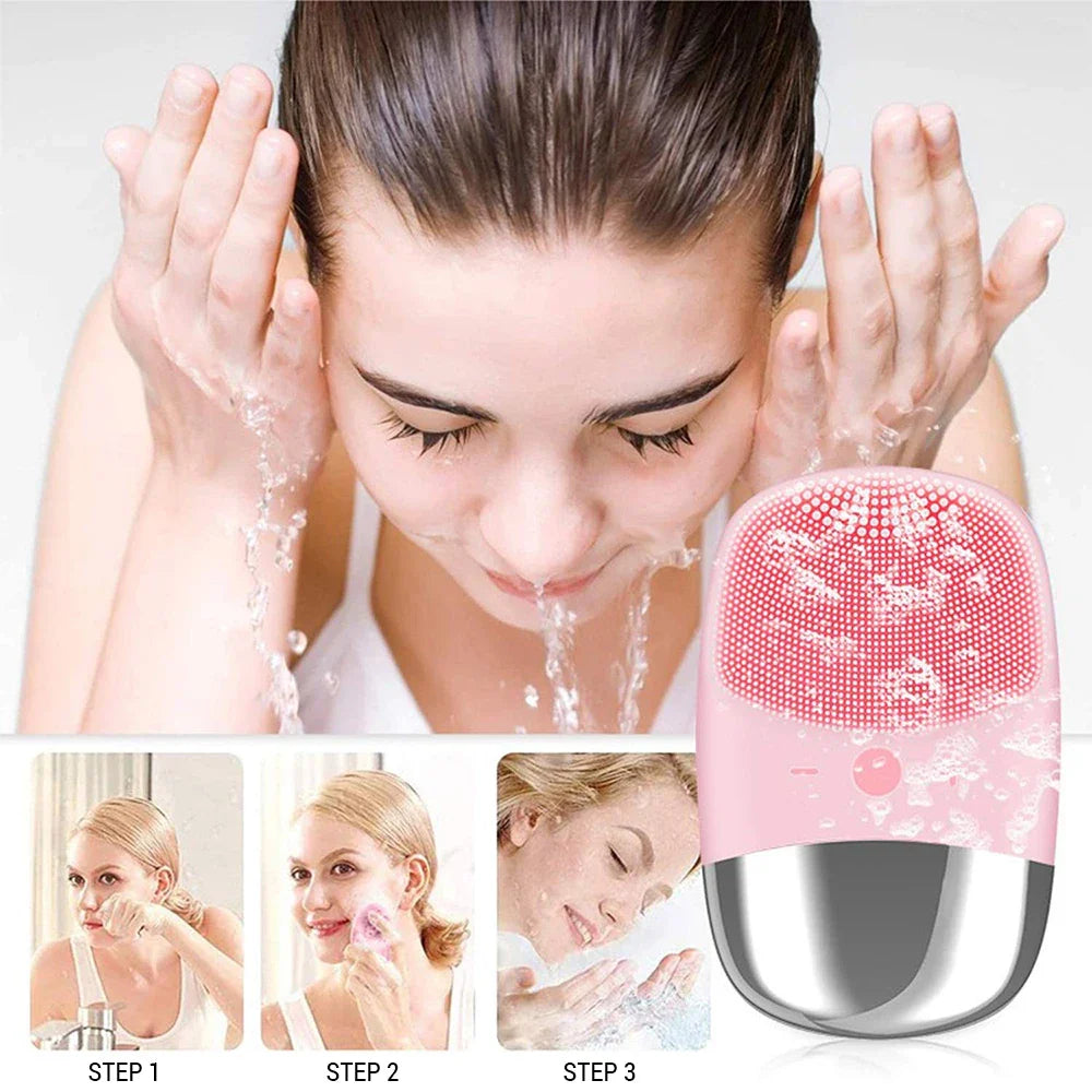 Electric Facial Cleansing Brush silicone IPX7 face massager facial cleanser sonic vibration cleaner deep hole face brush machine