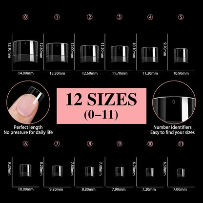 XS Square Soft Gel Tips For Toenails&Nails Half Cover Press On Acrylic Nails Extra Short False Nails For Small Nail Bed