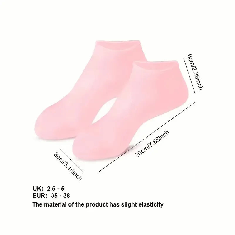 1 Pair Suitable Women Dry Cracked Feet Silicone Socks Available Multiple Colors for Moisturizing Cracked Feet
