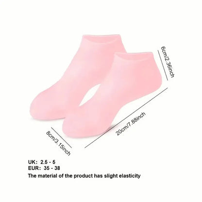 1 Pair Suitable Women Dry Cracked Feet Silicone Socks Available Multiple Colors for Moisturizing Cracked Feet