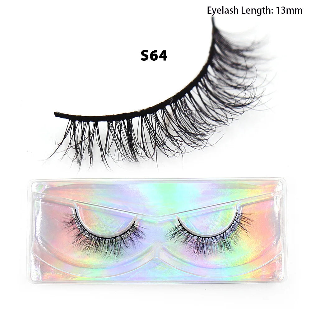 LEHUAMAO Makeup Mink Lashes 3D Short Mink Eyelashes Natural False Eyelashes Fluffy Mink Lashes Extension 12mm-15mm Eyelashes